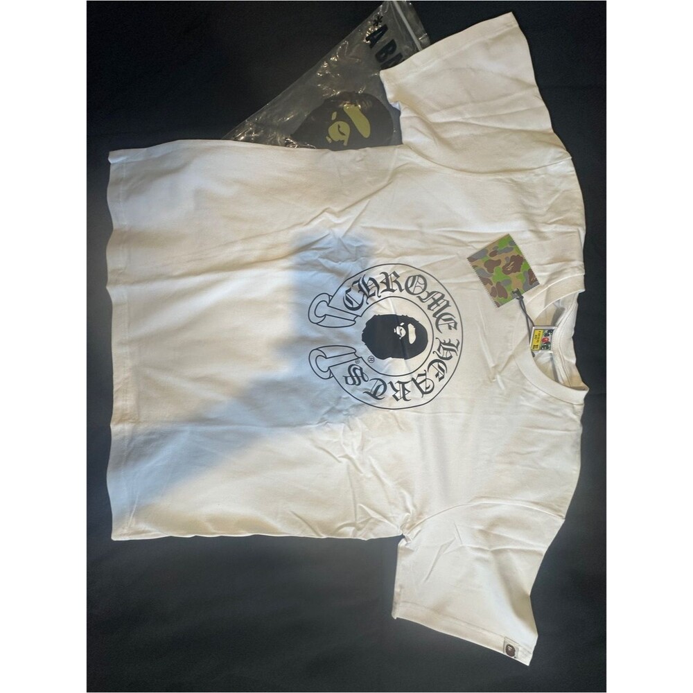 A Bathing Ape Ape Head Cross White Tee Short Sleeve